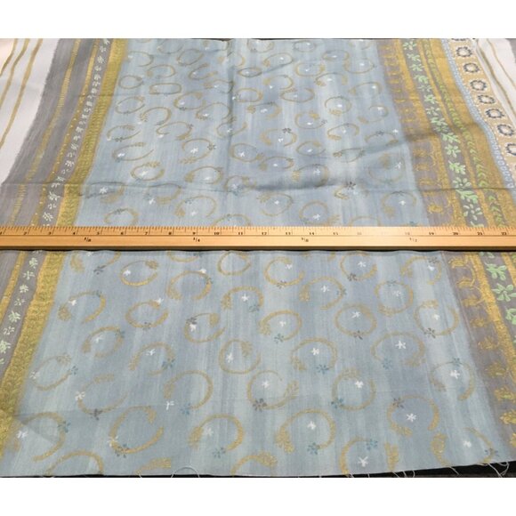 Designers Guild England Qamis Fabric Light Blue Gold Green 50 “ x 54 “ - Picture 6 of 10